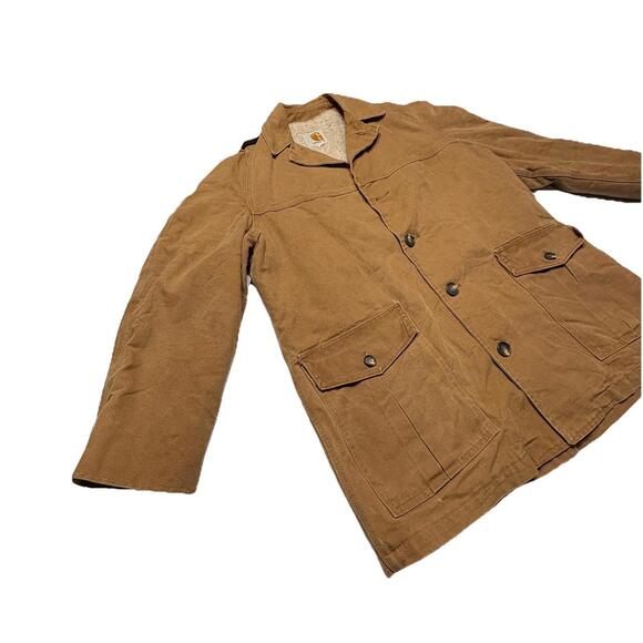 Vintage One-Of-A-Kind Carhartt Sherpa Lined Chore Jacket Men's Size Large - Picture 4 of 16